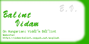 balint vidam business card